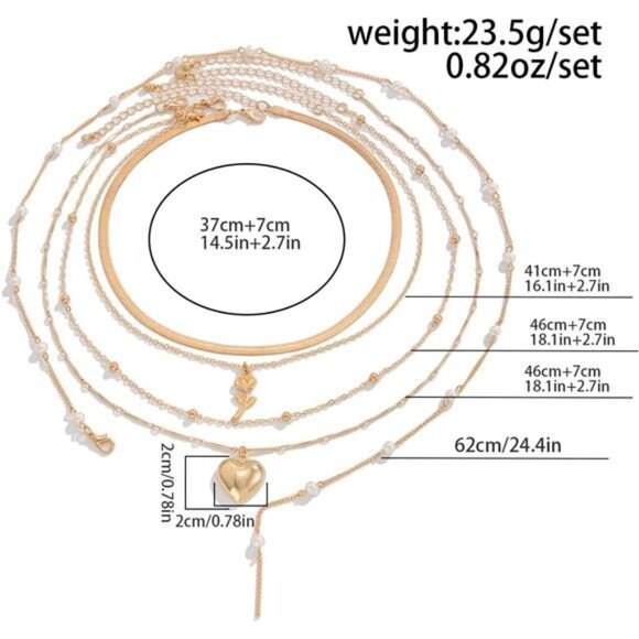 Stunning Layered Beach Necklace Set | Boho Seashell & Pearl Chains - Picture 3 of 5